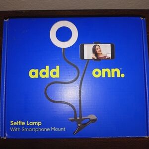 Add Onn Black Selfie Lamp with Smartphone Mount